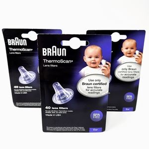 Braun ThermoScan Lens Filters, 3 packs of 40 each, New, Unopened